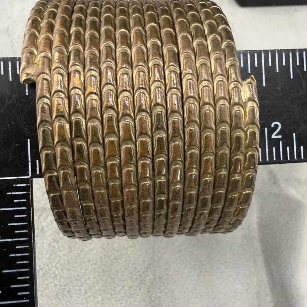 Vintage Bangle Bracelet Wide Stacked Wire 8.5" - Picture 3 of 8